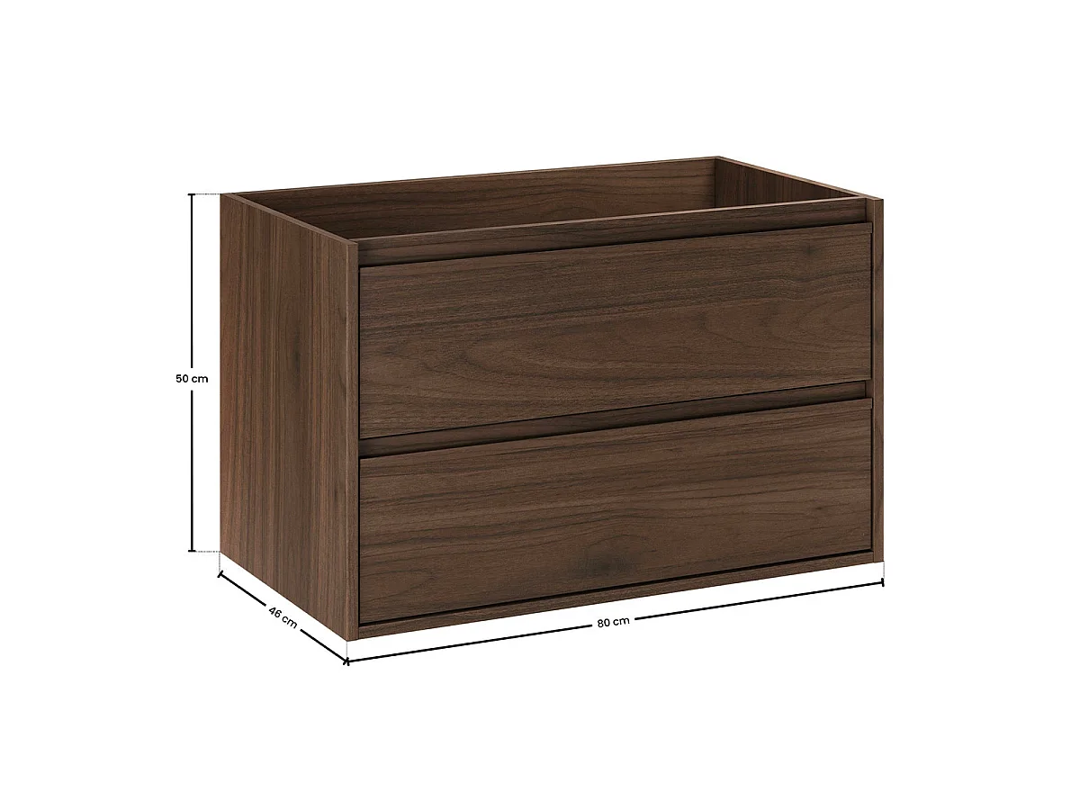 Edmé 80 cm Vanity Cabinet, Dark Wood