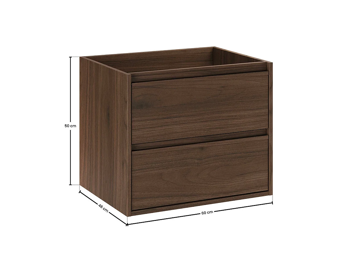 Edmé 60cm Dark Wood Vanity Cabinet