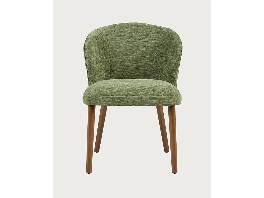 Molo Green - Set di 2 sedie da pranzo in tessuto verde con gambe in legno