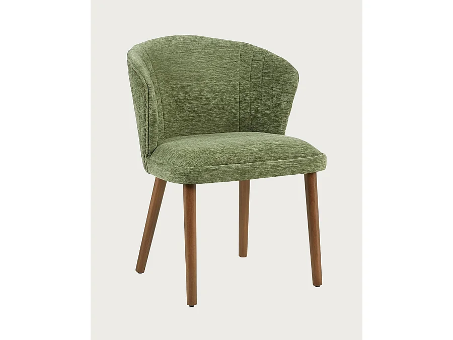 Molo Green - Set di 2 sedie da pranzo in tessuto verde con gambe in legno