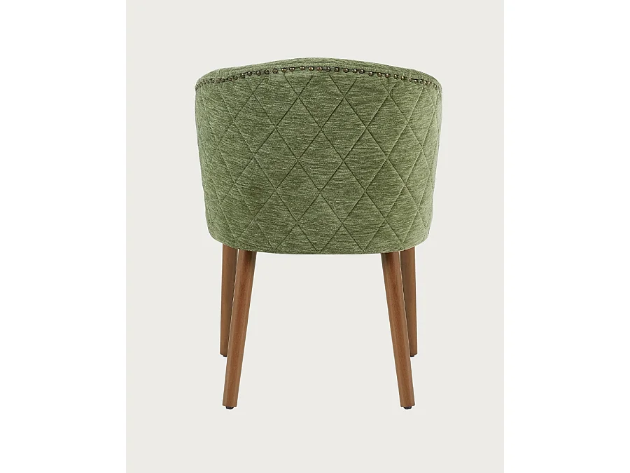 Molo Green - Set di 2 sedie da pranzo in tessuto verde con gambe in legno