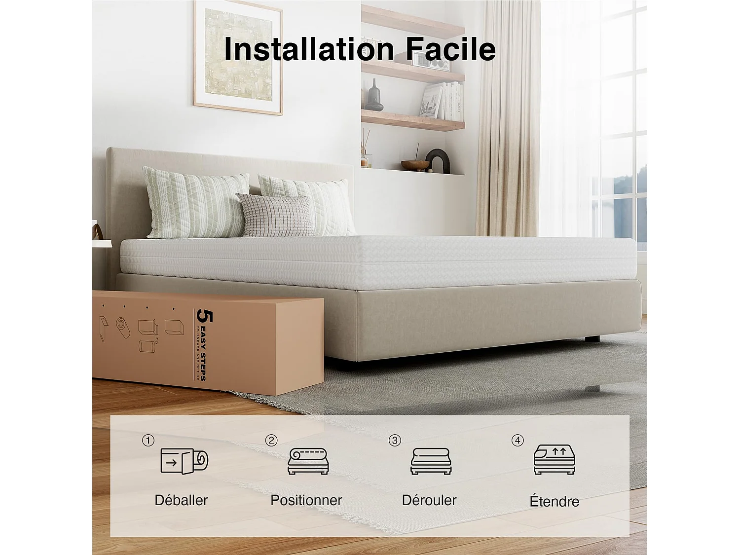 Novilla Matelas 90 x 190 cm, H3/H2, 7 Zones, en Mousse Froide, Taille et Hauteur au Choix, Housse Respirante Lavable à