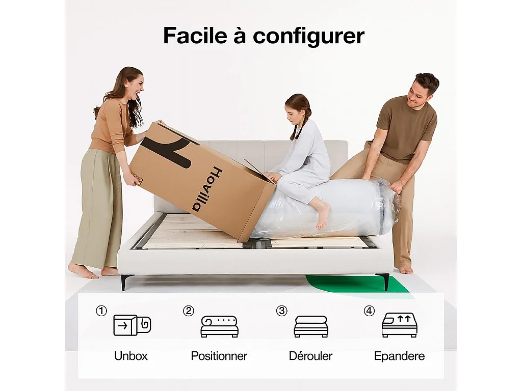 Novilla Matelas - 90 x 190 cm - épaisseur 18 cm - mémoire de forme gel - 7 zones - mi-ferme - housse lavable