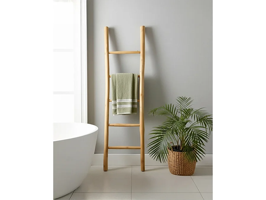 Sumba - Escalera de baño de madera de bambú, 170 cm