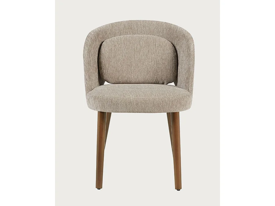 Neris beige - Lot de 2 chaises salle à manger en tissu beige