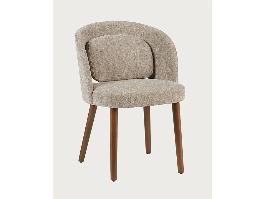 Neris beige - Lot de 2 chaises salle à manger en tissu beige