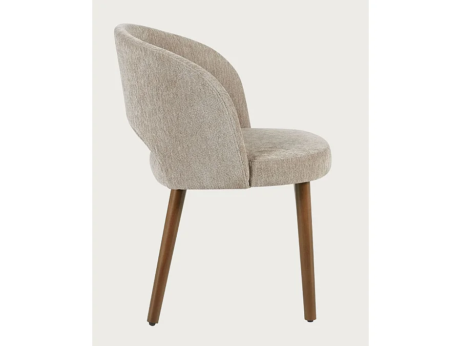 Neris beige - Lot de 2 chaises salle à manger en tissu beige