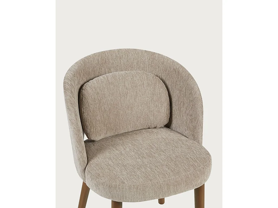 Neris beige - Lot de 2 chaises salle à manger en tissu beige