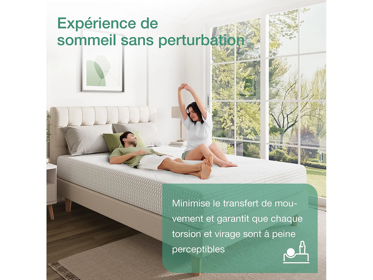 Novilla Matelas 90x200 cm épaisseur 20 cm - Ressorts Ensachés et Mémoire de Forme - Respirant, Déhoussable et Lavable -
