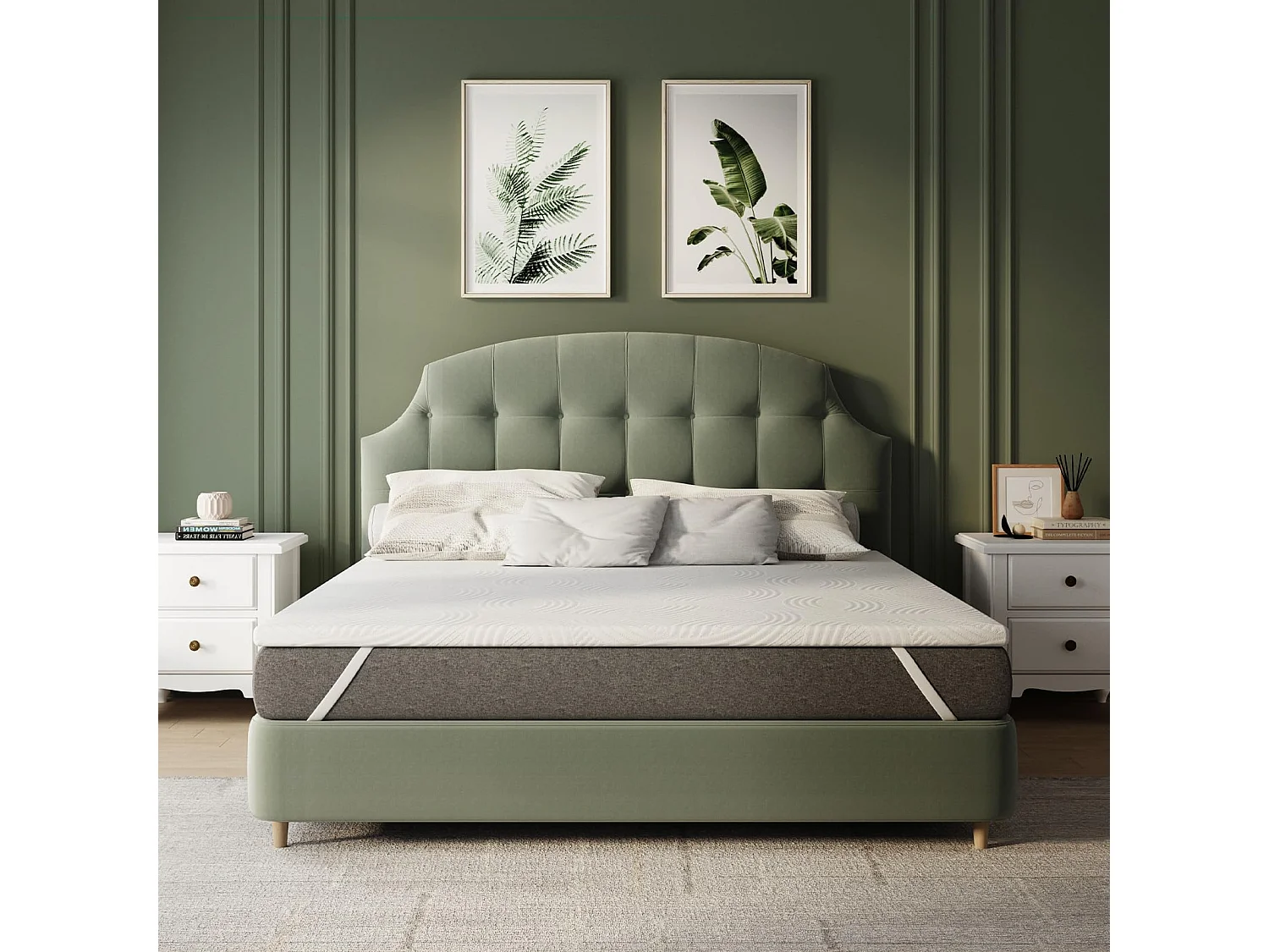 Novilla Surmatelas 160x200, 7.5CM Surmatelas en Mousse de confort, Certifié Sûr et Fiable par CertiPUR-US et Oeko-TEX,