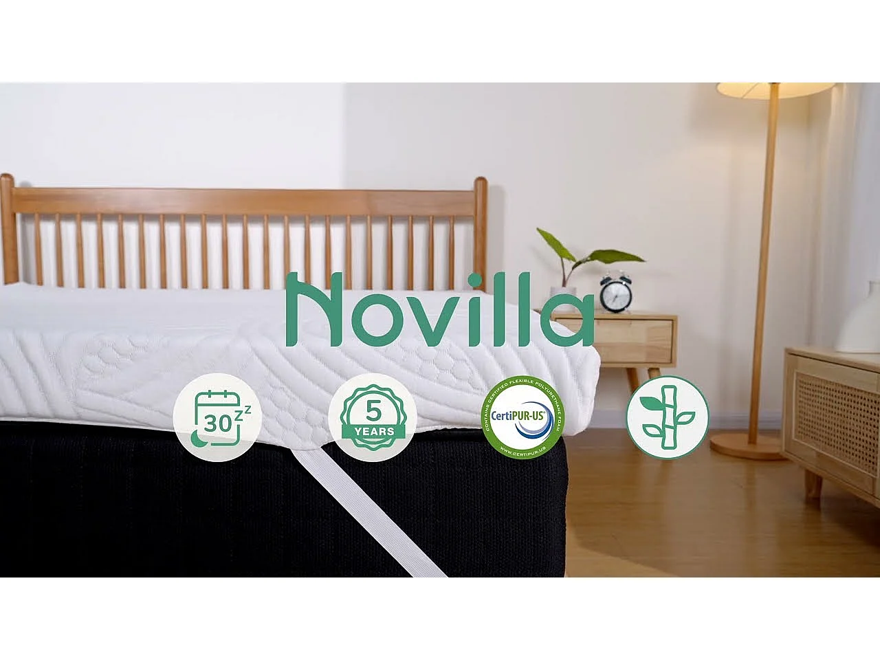 Novilla Surmatelas 160x200, 7.5CM Surmatelas en Mousse de confort, Certifié Sûr et Fiable par CertiPUR-US et Oeko-TEX,
