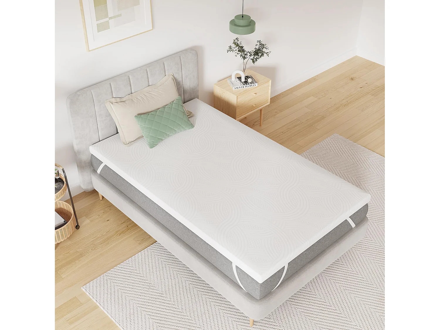 Novilla Surmatelas 160x200, 7.5CM Surmatelas en Mousse de confort, Certifié Sûr et Fiable par CertiPUR-US et Oeko-TEX,