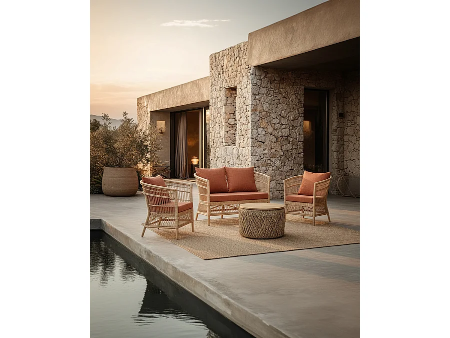 Lusso - Set di mobili da giardino in rattan