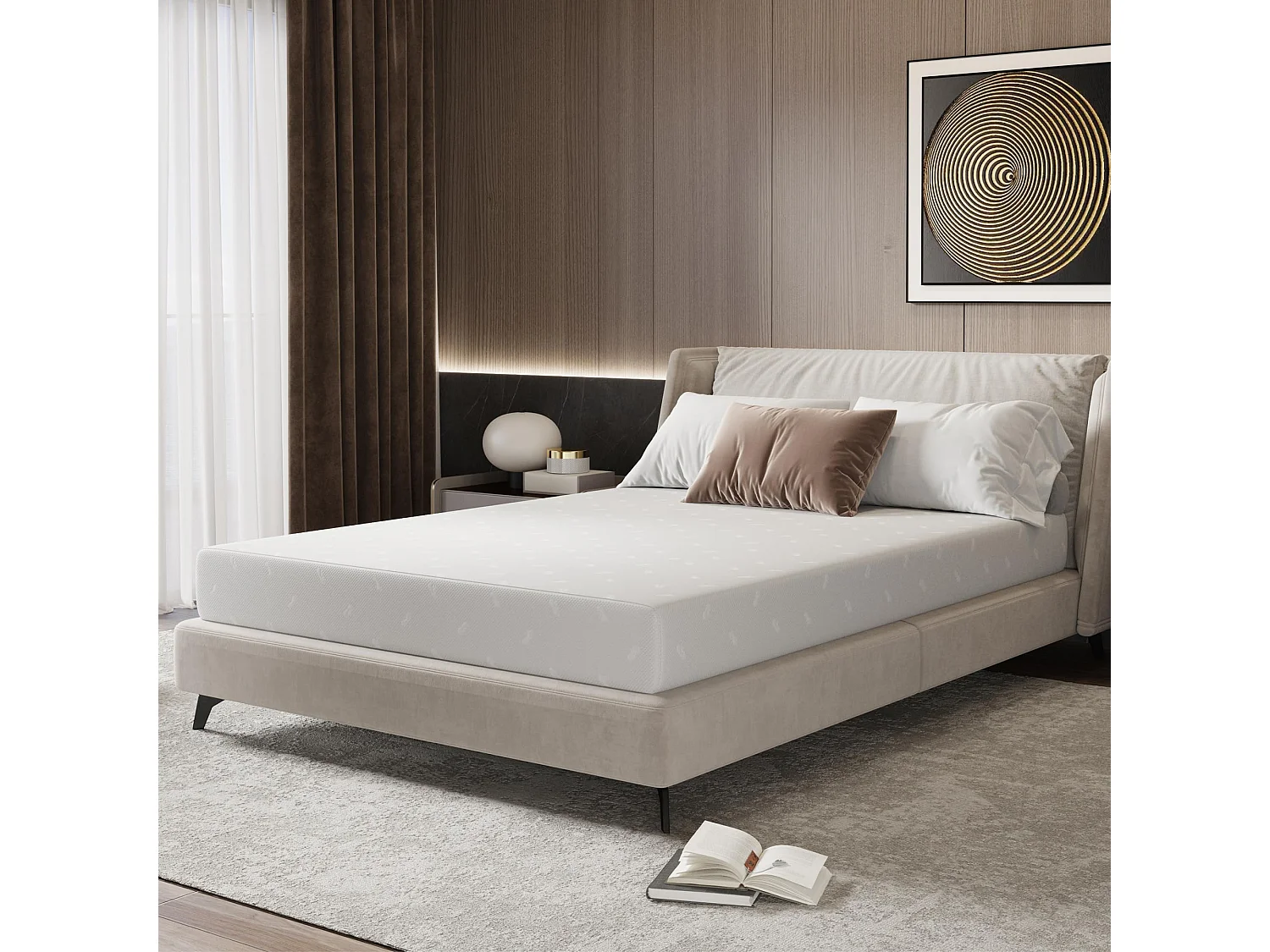 Novilla Matelas 160x200, 18 cm, Matelas Mousse à Mémoire de Forme en Gel 7 Zones, Mousse en Fibre de Bambou, Matelas de