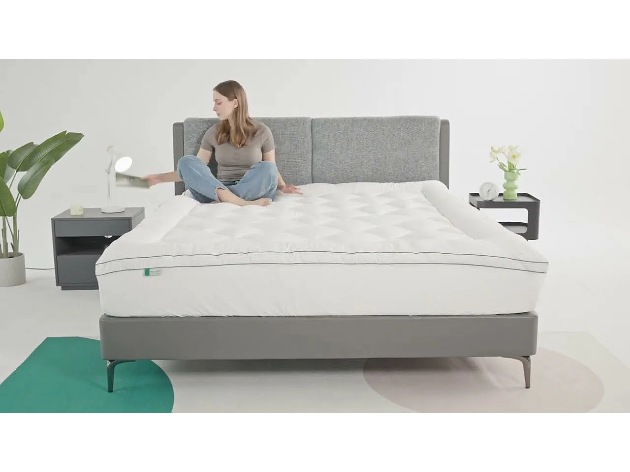 Novilla Surmatelas Matelassé 140x200 cm Blanc