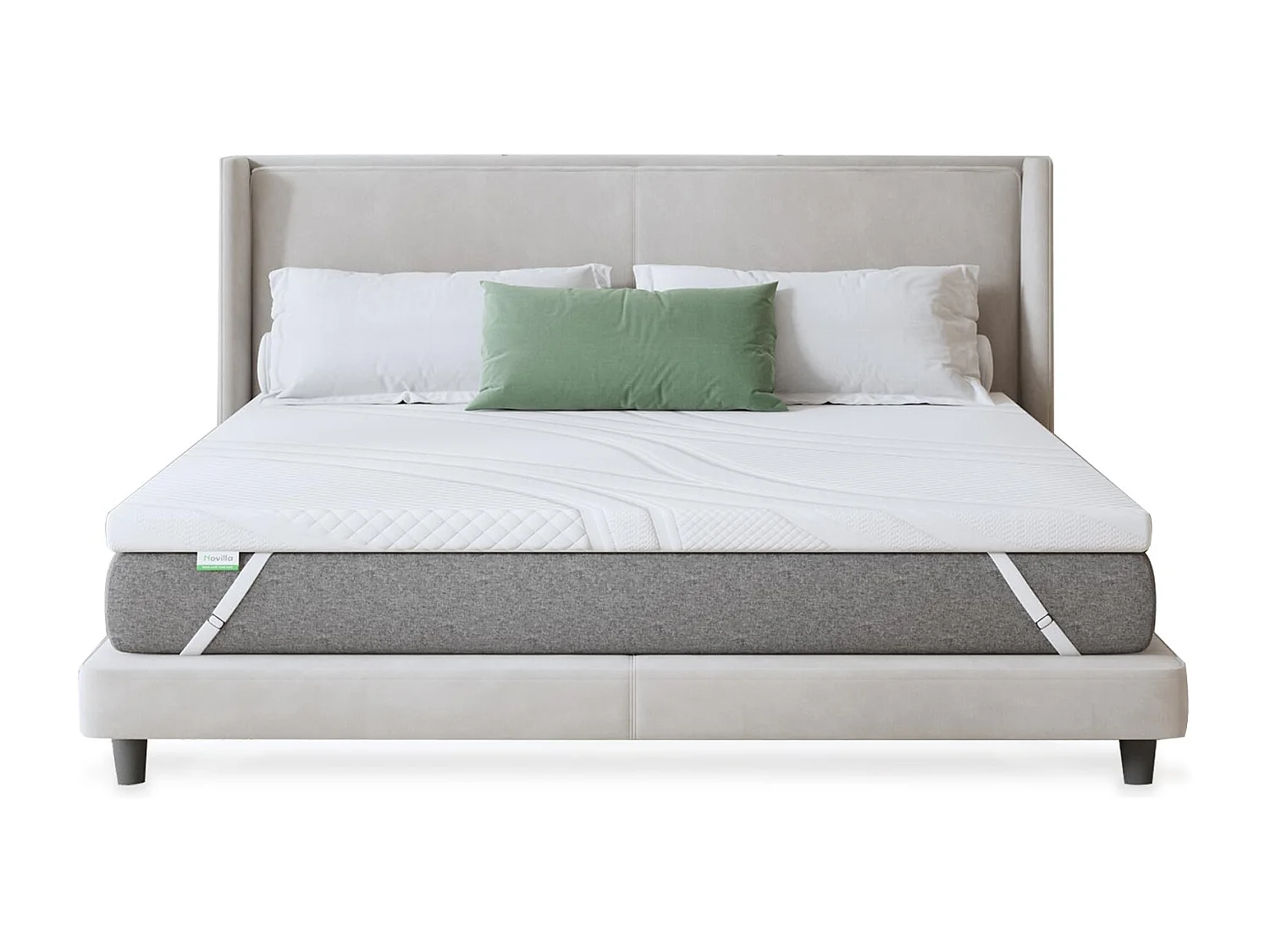 Novilla Surmatelas 140x190, 5CM, Surmatelas en Mousse à Mémoire de Forme Gel, Mousse Confort, Doux pour la Peau et