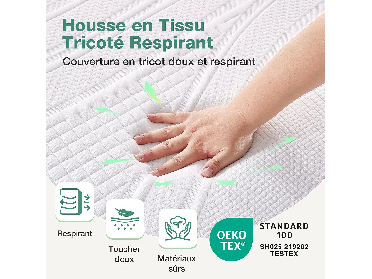 Novilla Surmatelas 140x190, 5CM, Surmatelas en Mousse à Mémoire de Forme Gel, Mousse Confort, Doux pour la Peau et