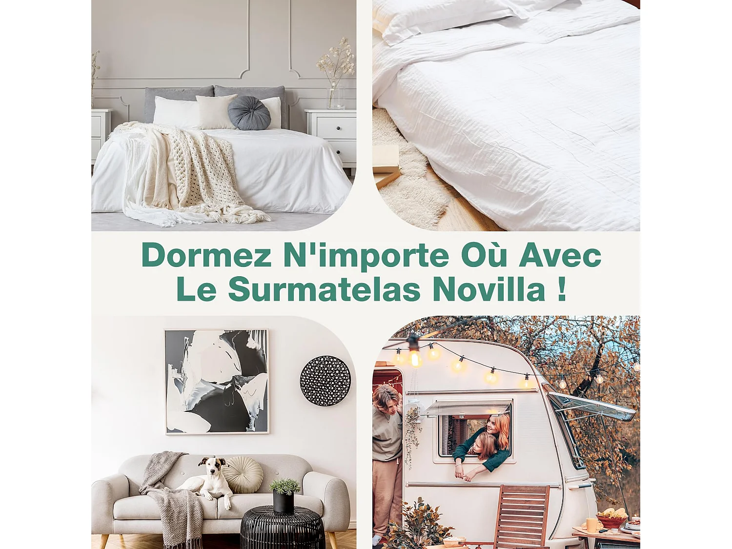 Novilla Surmatelas 140x190, 5CM, Surmatelas en Mousse à Mémoire de Forme Gel, Mousse Confort, Doux pour la Peau et