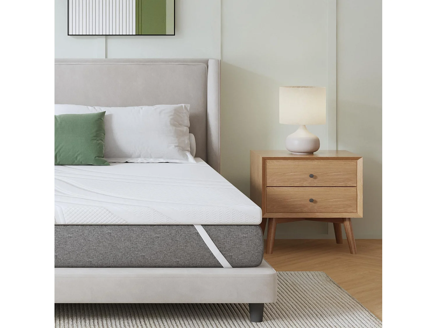 Novilla Surmatelas 140x190, 5CM, Surmatelas en Mousse à Mémoire de Forme Gel, Mousse Confort, Doux pour la Peau et