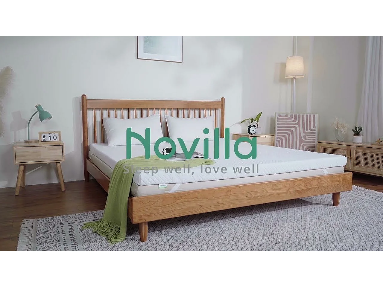 Novilla Surmatelas 140x190, 5CM, Surmatelas en Mousse à Mémoire de Forme Gel, Mousse Confort, Doux pour la Peau et