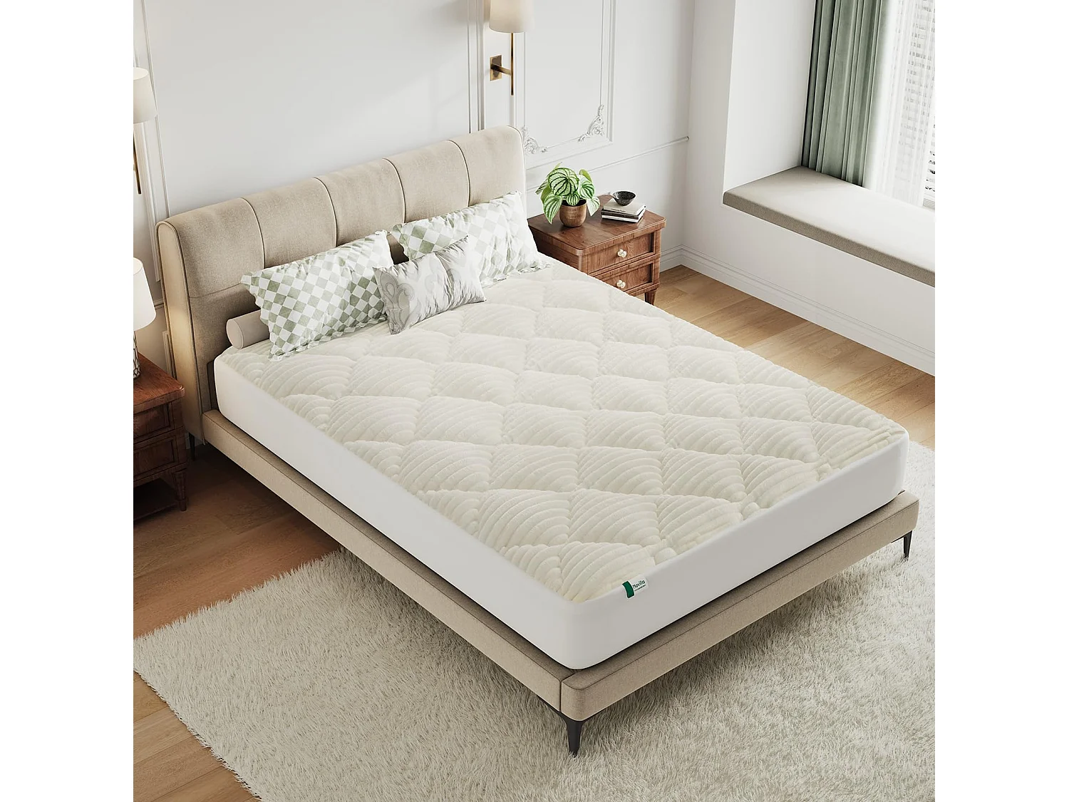 Novilla Surmatelas en Peluche 120 x 190 cm, Doux et Chaud, Rembourrage en Fibres Moelleuses, Agréable au Toucher,