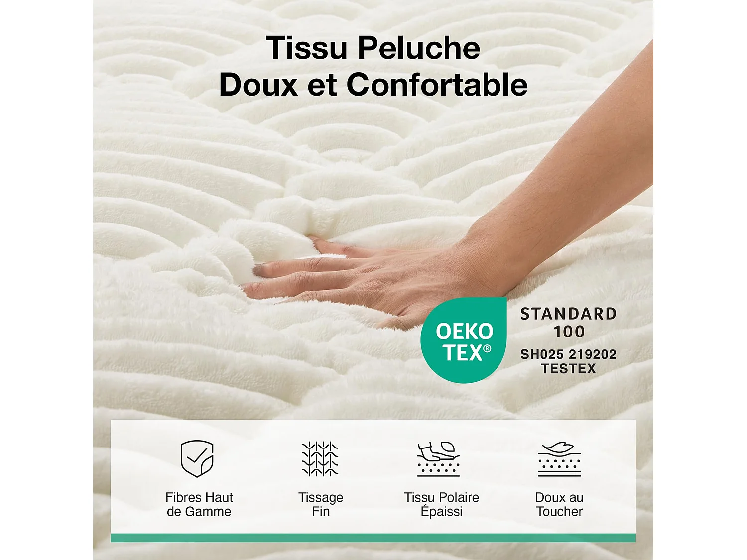 Novilla Surmatelas en Peluche 90 x 190 cm, Doux et Chaud, Rembourrage en Fibres Moelleuses, Agréable au Toucher,