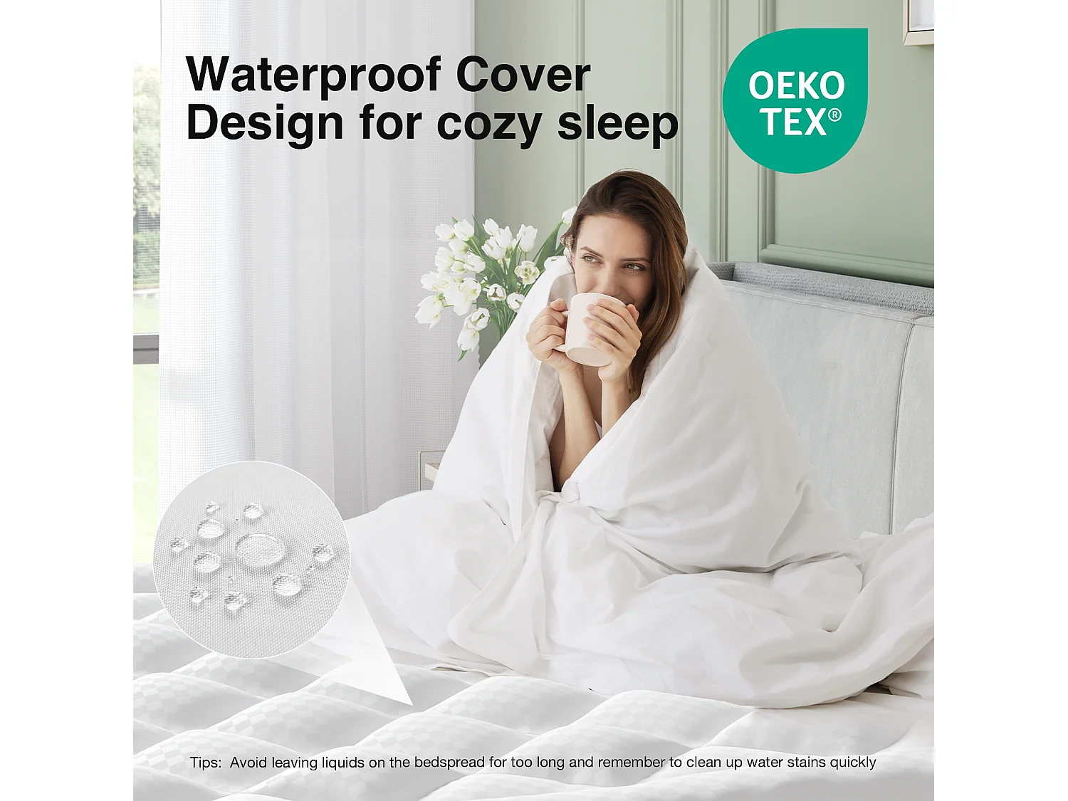 Novilla Surmatelas Matelassé 160x200 cm Blanc