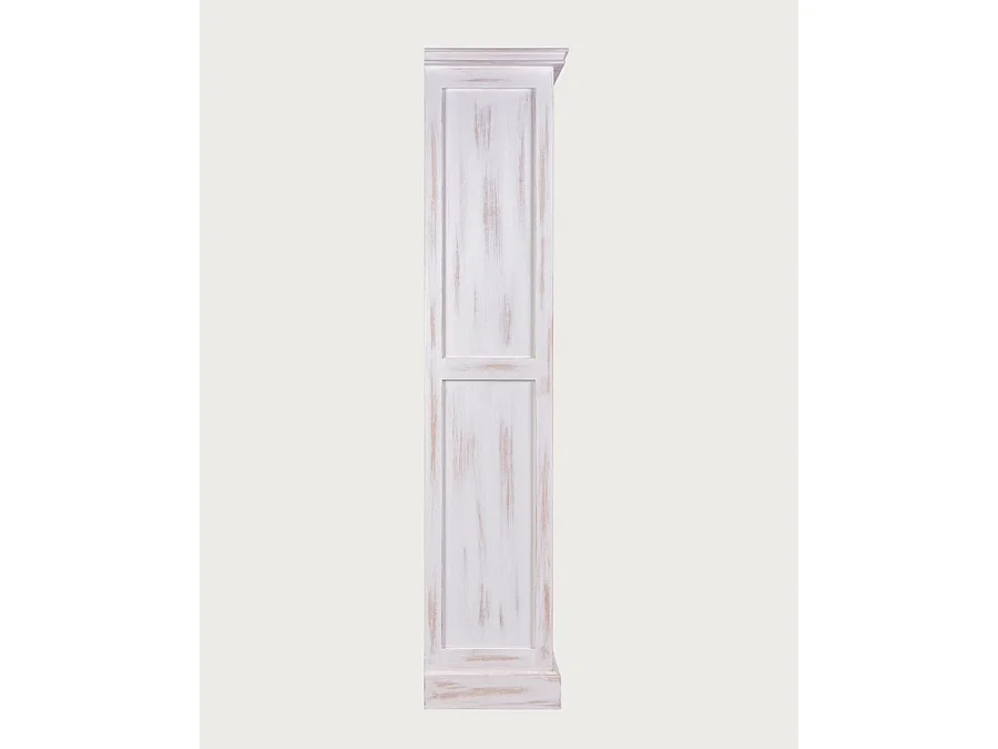 Oxford White - Bibliothèque blanche en bois massif à portes coulissantes