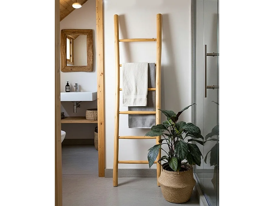 Sumba - Échelle de Salle de Bain en Bois de bambou 150 cm