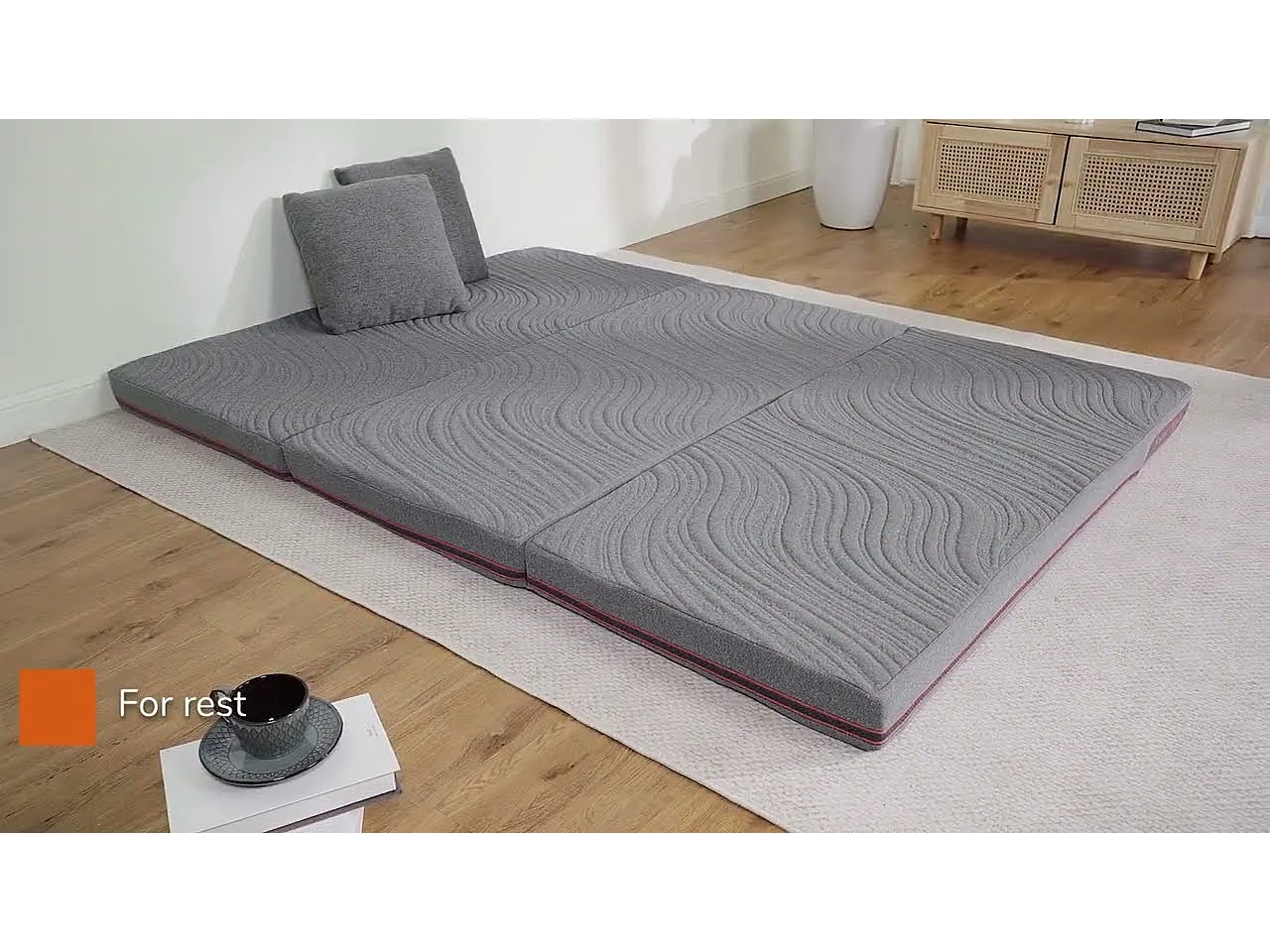 Sweetnight Matelas Pliable 120x190x10cm, Matelas Pliable Adulte 2 Places Mousse en Gel Moelleux, Matelas Pliant de Sol