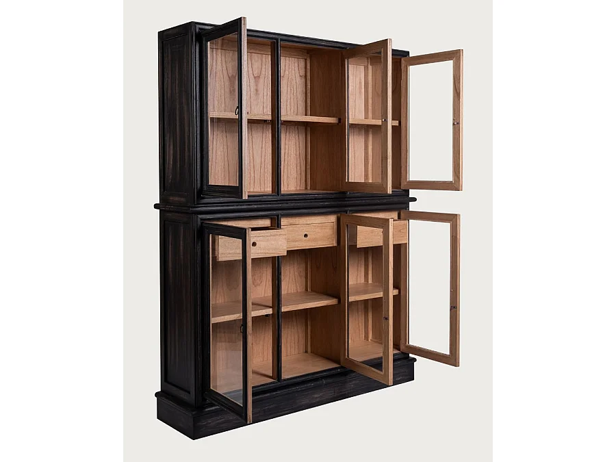 Chelsea - Bibliothèque noire en bois massif de Mindy