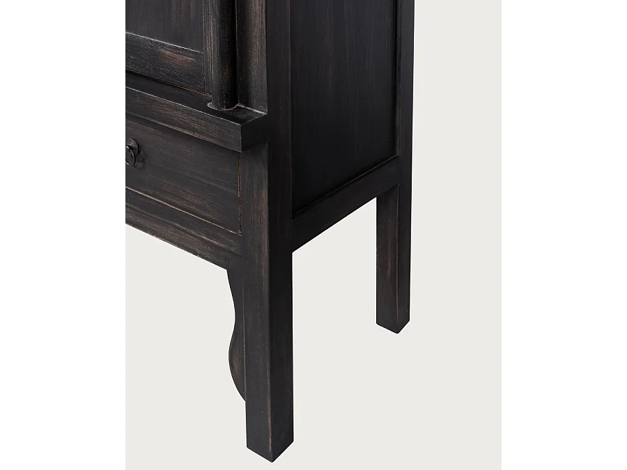 Shanghai - Armadio da sposa in legno massello di mindi con finitura nera patinata.