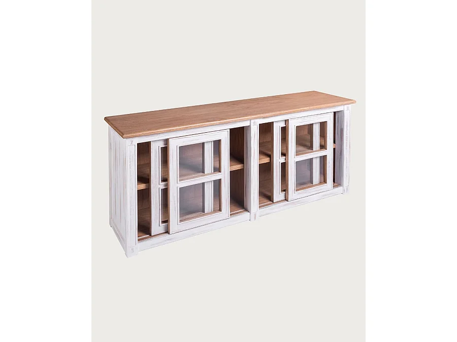 Oxford White - Credenza bassa in legno massello bianco