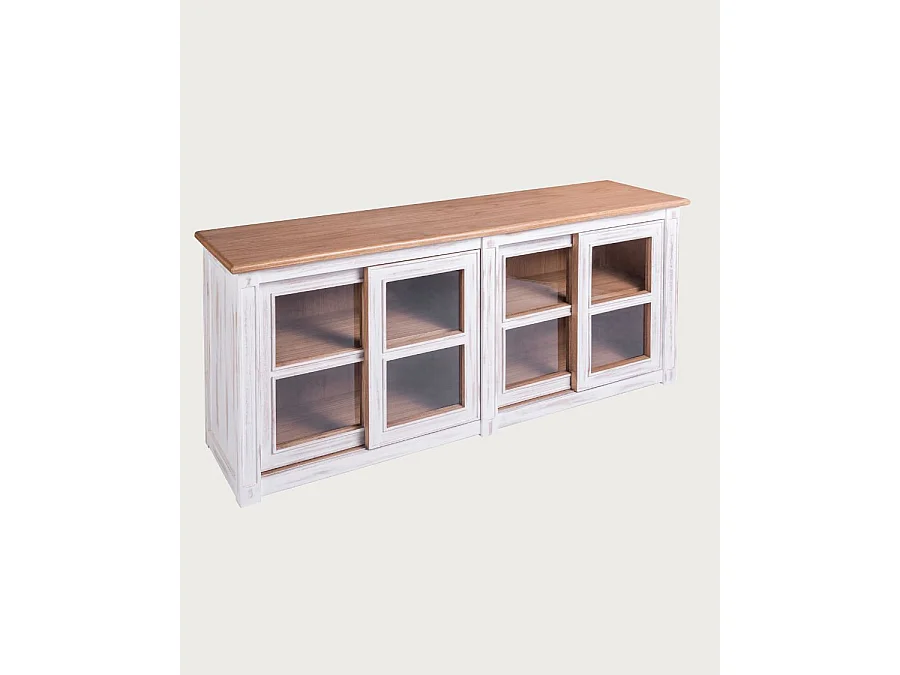 Oxford White - Credenza bassa in legno massello bianco