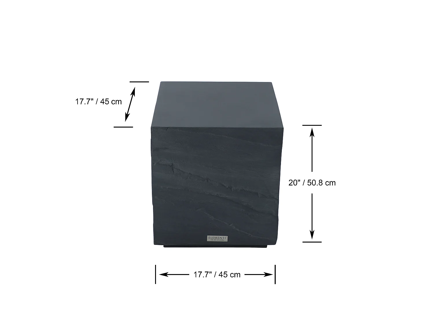 ELEMENTI COLORADO Table d'appoint 45x45x51