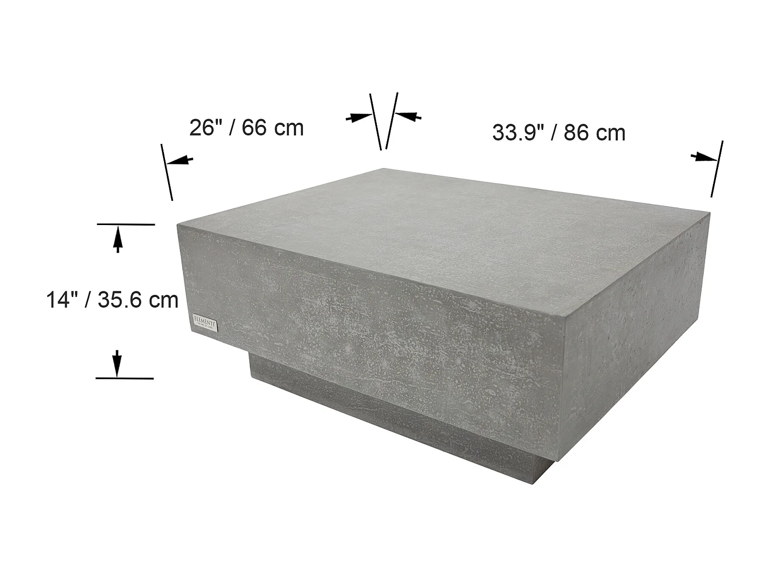 Table basse TEVERE en béton fibré 86x86x36 cm