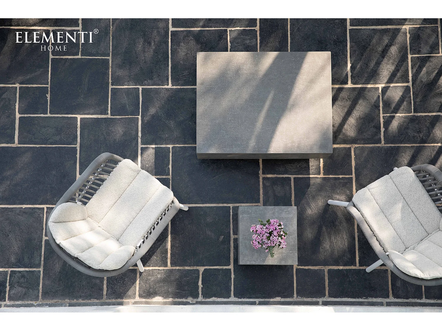 Table basse TEVERE en béton fibré 86x86x36 cm