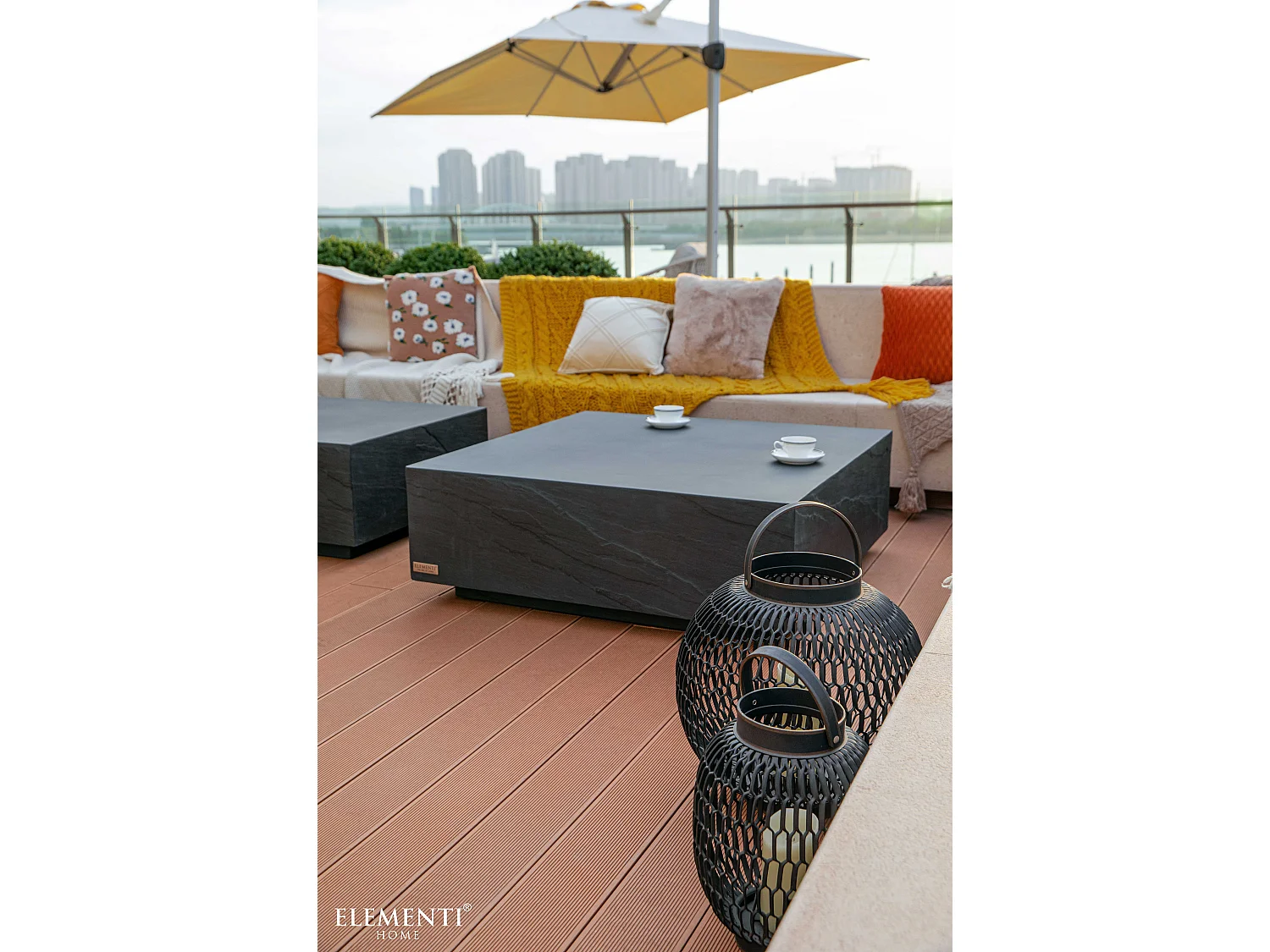 Table basse COLORADO en béton fibré 102x102x36 cm