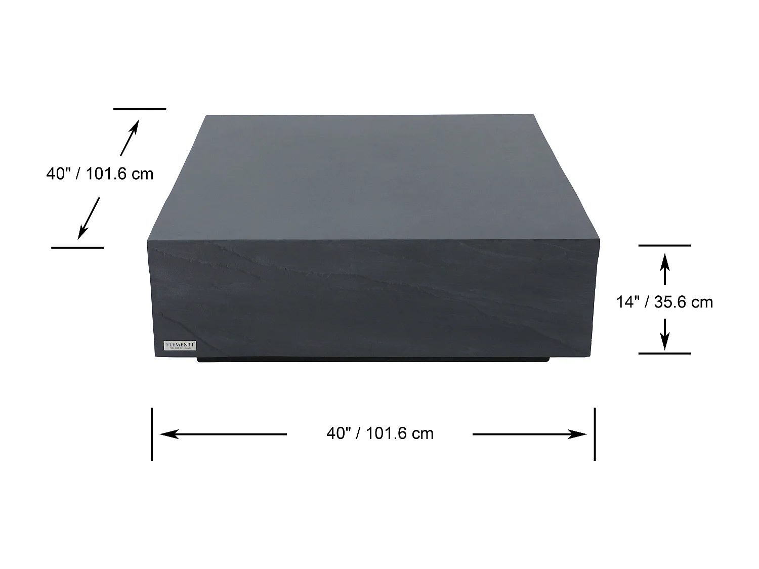Table basse COLORADO en béton fibré 102x102x36 cm