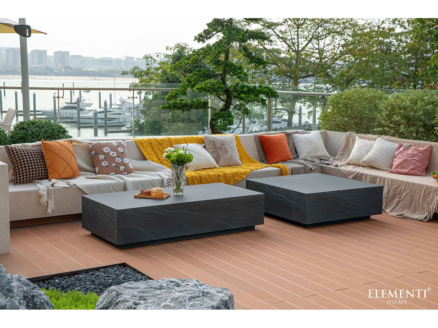 Table basse COLORADO en béton fibré 102x102x36 cm