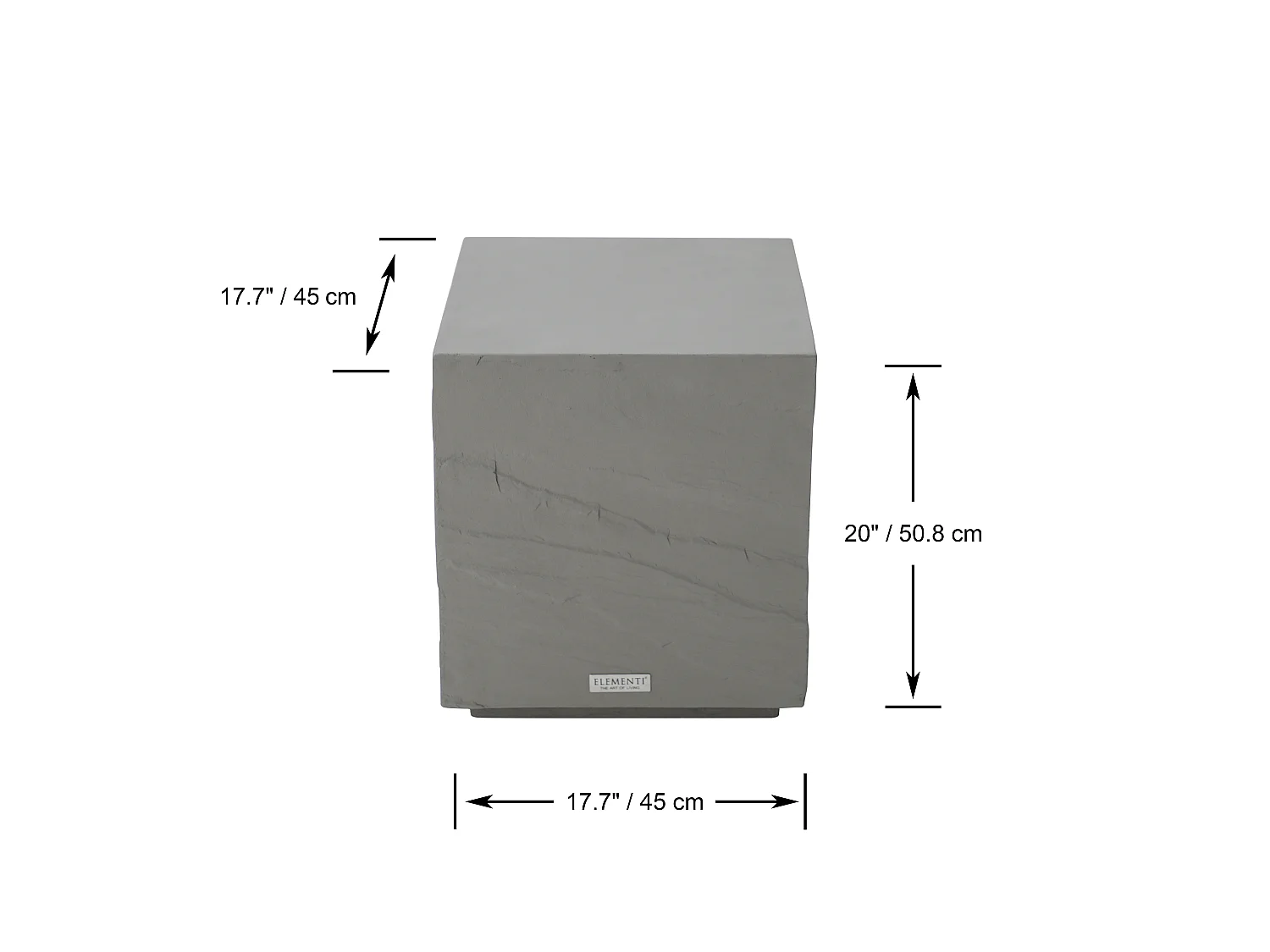 ELEMENTI COLORADO Table d'appoint 45x45x51