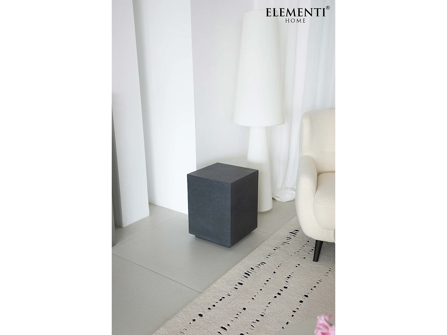 Table d'appoint TEVERE en béton fibré 35x35x46 cm