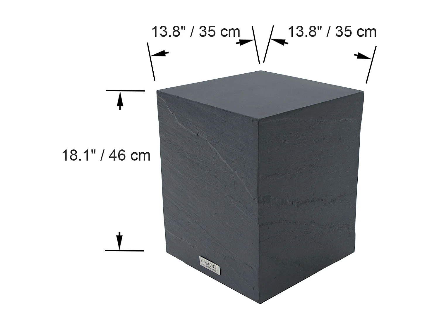 Table d'appoint COLORADO en béton fibré 35x35x46 cm