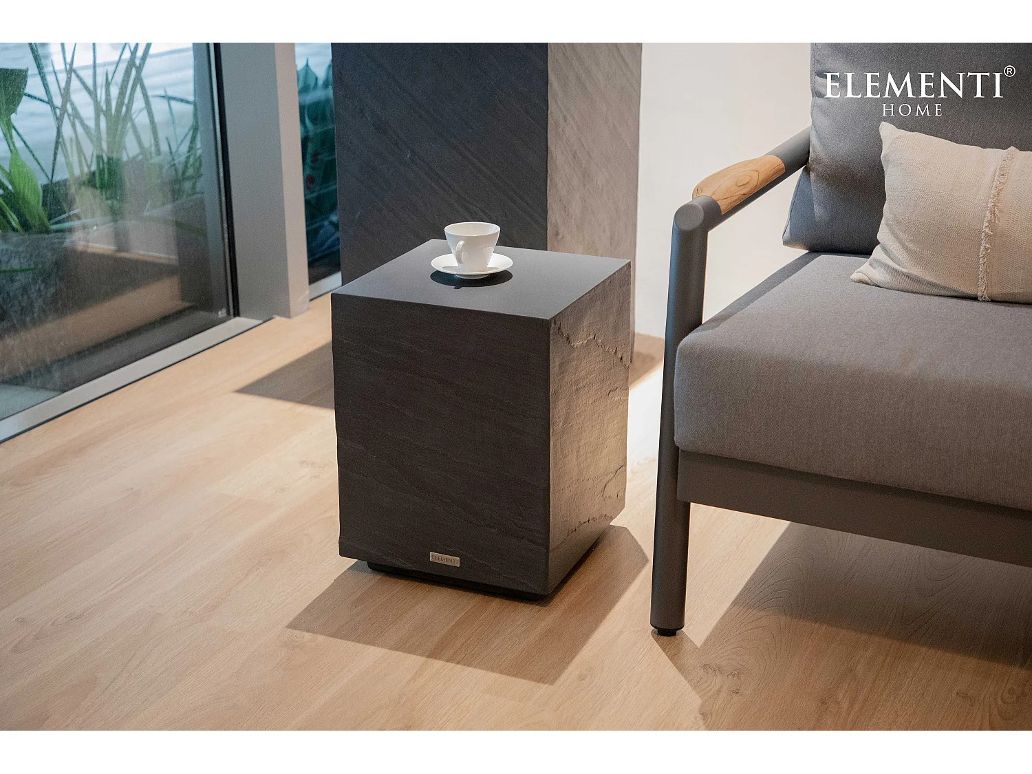 Table d'appoint COLORADO en béton fibré 35x35x46 cm