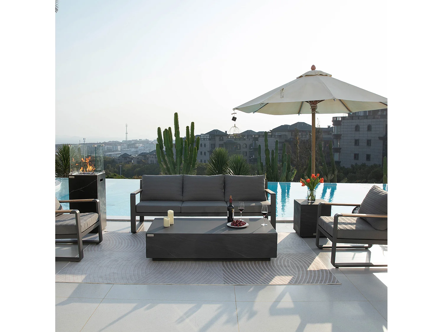 ELEMENTI COLORADO Table basse 153x77x36