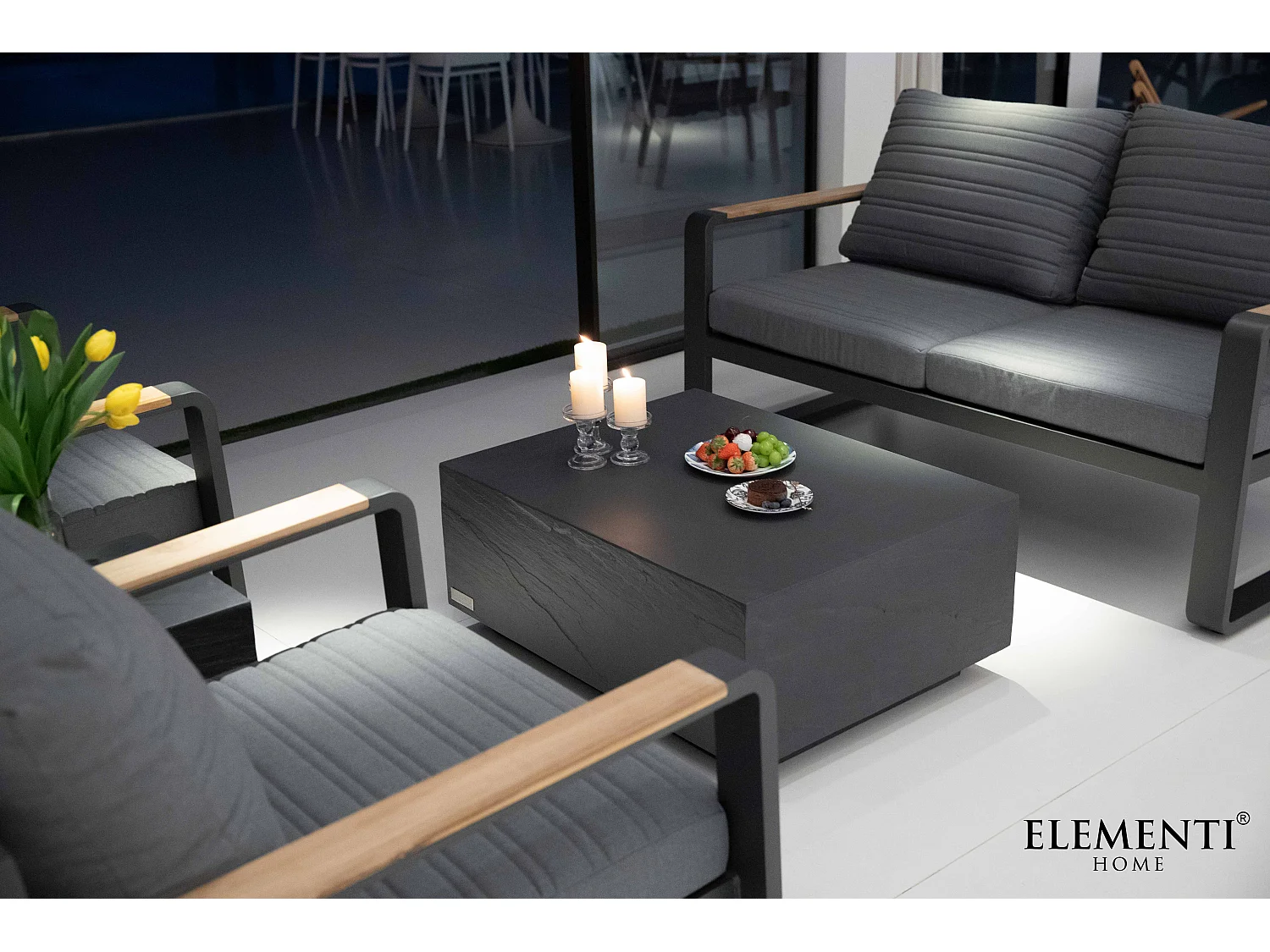 Table basse COLORADO en béton fibré 86x86x41 cm