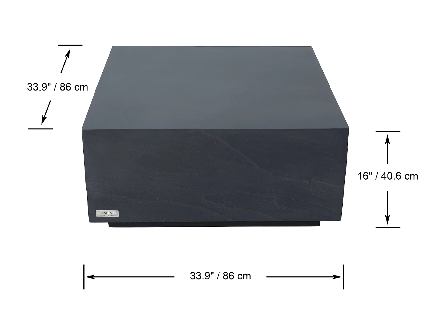 Table basse COLORADO en béton fibré 86x86x41 cm