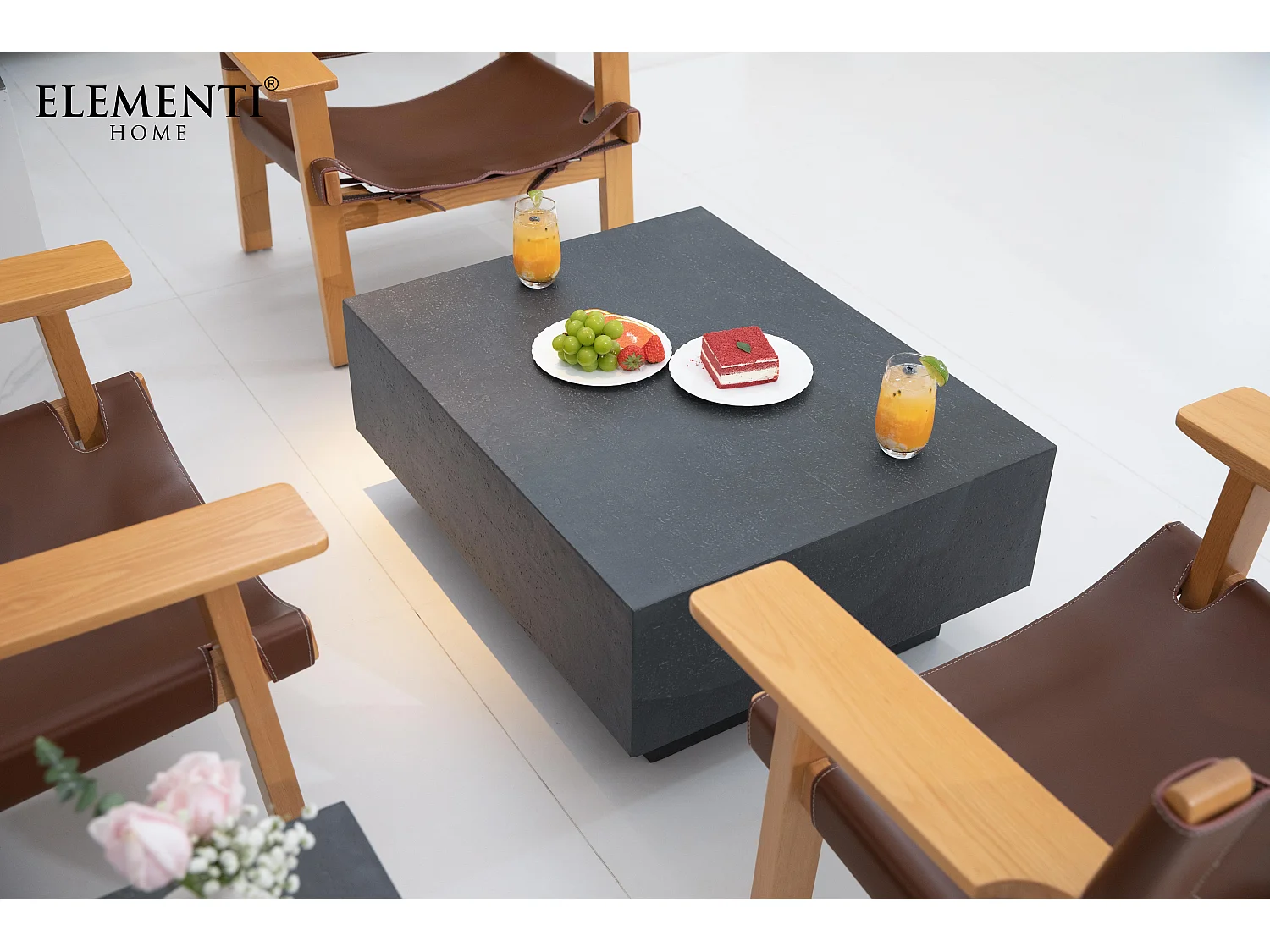 Table basse TEVERE en béton fibré 86x86x36 cm