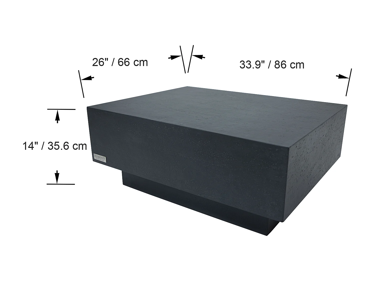 Table basse TEVERE en béton fibré 86x86x36 cm