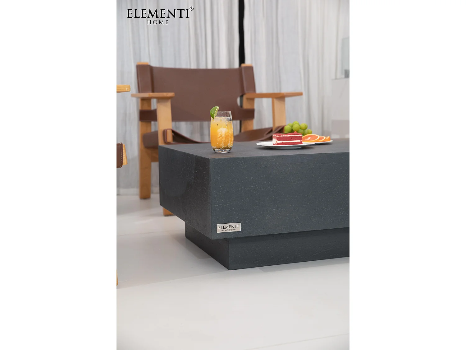 Table basse TEVERE en béton fibré 86x86x36 cm